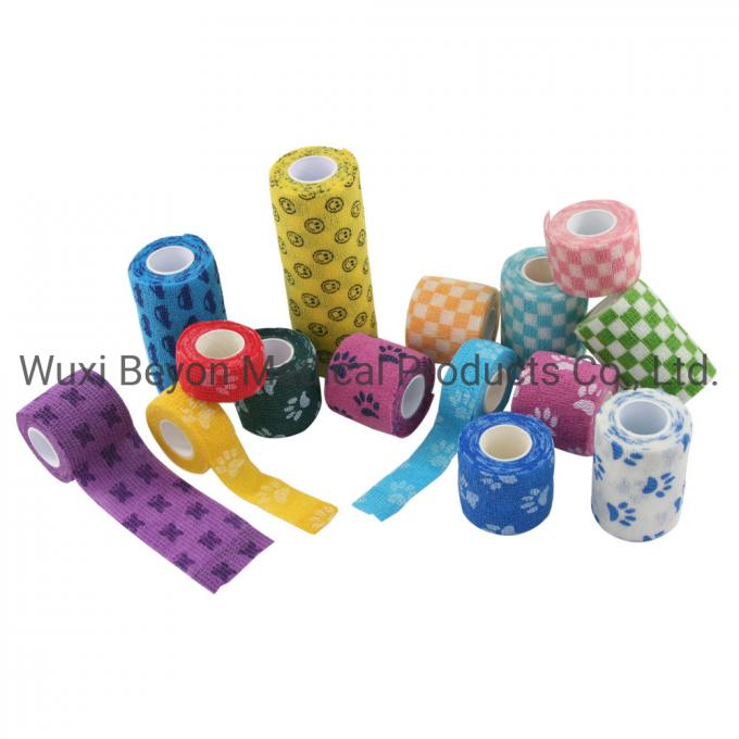 Patterned Cohesive Wrap Vet Flexible Self-Adhesive Bandage