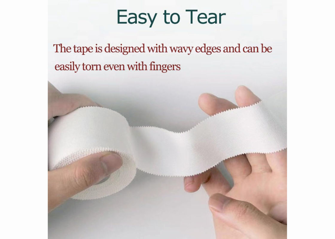 Beige Cotton Sports Tape Athletic Rigid Adhesive Trainers Serrated Straight Edge Tape